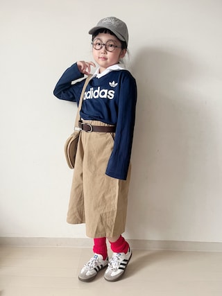 「adidas(アディダス)のLOOSE LONG SLEEVE PINSTRIPE JERSEY / ロンT / アディダスオリジナルス adidas Originals(Tシャツ/カットソー)」を使った、* 𝚝𝚘𝚛𝚒𝚌𝚘𝚝*さん(キッズ・122cm)の秋コーディネート