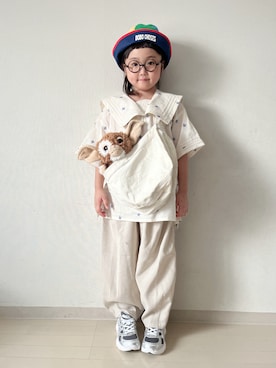 「BOBO CHOSES（ボボショーズ）のアイテム」を使った、* 𝚝𝚘𝚛𝚒𝚌𝚘𝚝*さん（キッズ・120cm）の夏コーディネート