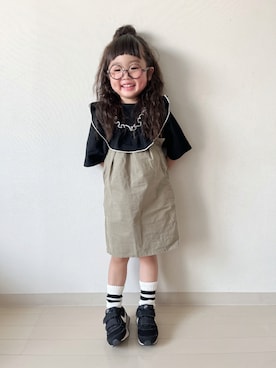 「フリルトップス」｜「アイテム（スカート）」を使った、* 𝚝𝚘𝚛𝚒𝚌𝚘𝚝*さん（キッズ・100cm）の春コーディネート