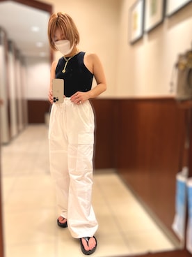 「ASTRAET（アストラット）のアイテム（パンツ）」を使った、makiさん（レディース・152cm）の夏コーディネート