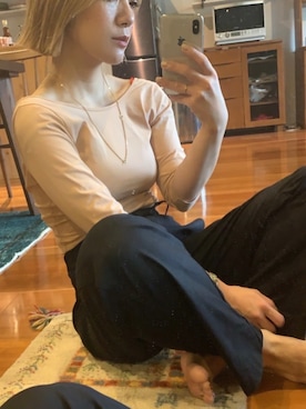 「All Blues（オールブルース）のアイテム」を使った、makiさん（レディース・152cm）の秋コーディネート