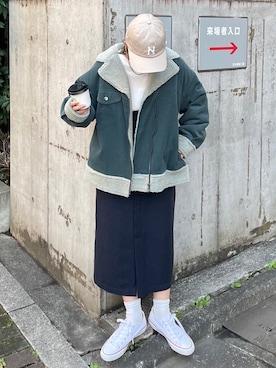 「179/WG（イチナナキュウダブルジー）のアイテム（その他アウター）」を使った、muromaさん（レディース・158cm）の秋コーディネート
