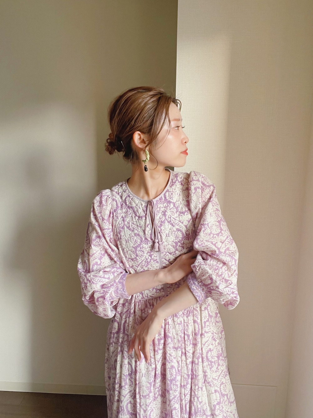 新品 ne quittez pas ヌキテパ 刺繍ロングワンピース ピンク ①