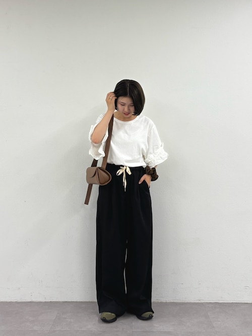 セール】袖ギャザーフリルデザインカットソー（Tシャツ