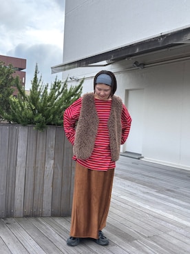 「ボーダーTシャツ」｜ａｏｉさん（レディース・156cm）の秋コーディネート