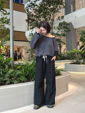 「ボーダーTシャツ」｜ａｏｉさん（レディース・156cm）の秋コーディネート