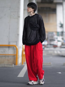 「JUNRED（ジュンレッド）のアイテム（バッグ）」を使った、taiさん（メンズ・179cm）の春コーディネート