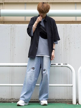 「JUNRED（ジュンレッド）のアイテム（バッグ）」を使った、taiさん（メンズ・179cm）の春コーディネート