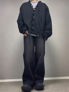 「アイテム（カーディガン/ボレロ）」を使った、taiさん（メンズ・179cm）の秋コーディネート