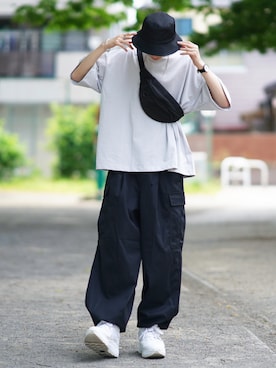 「JUNRED（ジュンレッド）のアイテム（バッグ）」を使った、taiさん（メンズ・179cm）の春コーディネート