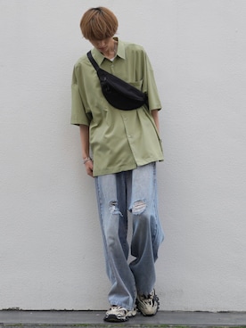 「JUNRED（ジュンレッド）のアイテム（バッグ）」を使った、taiさん（メンズ・179cm）の春コーディネート