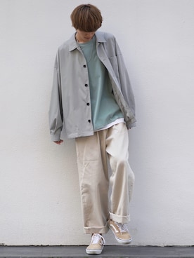 「JUNRED（ジュンレッド）のアイテム（パンツ）」を使った、taiさん（メンズ・179cm）の春コーディネート