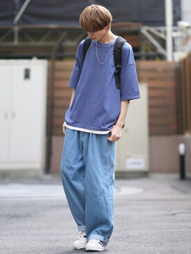 「JUNRED（ジュンレッド）のアイテム（パンツ）」を使った、taiさん（メンズ・179cm）の春コーディネート