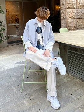 「JUNRED（ジュンレッド）のアイテム（パンツ）」を使った、taiさん（メンズ・179cm）の春コーディネート