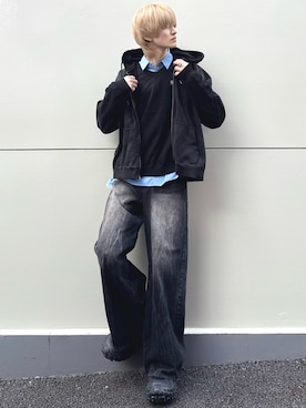 「アイテム（ニット/セーター）」を使った、taiさん（メンズ・179cm）の春コーディネート