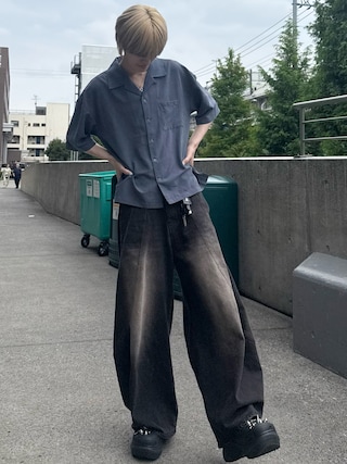 「LILL(リル)のアイススウェードリラクシングオープンカラーハーフスリーブシャツ(シャツ/ブラウス)」を使った、taiさん(メンズ・179cm)の秋コーディネート