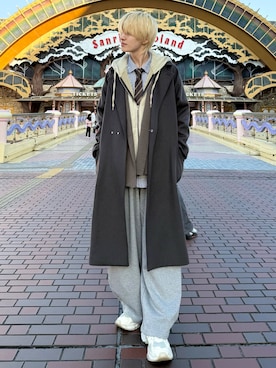 「アイテム（ネクタイ）」を使った、taiさん（メンズ・179cm）の冬コーディネート