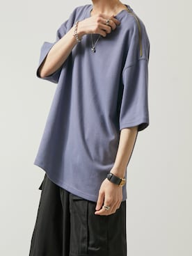 「JUNRED（ジュンレッド）のアイテム（Tシャツ/カットソー）」を使った、taiさん（メンズ・179cm）の夏コーディネート