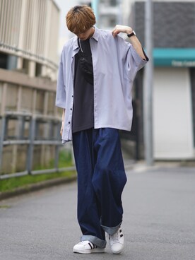 「JUNRED（ジュンレッド）のアイテム（パンツ）」を使った、taiさん（メンズ・179cm）の春コーディネート