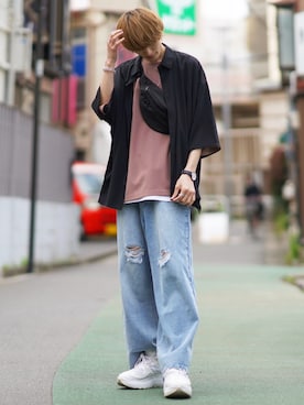 「JUNRED（ジュンレッド）のアイテム（バッグ）」を使った、taiさん（メンズ・179cm）の春コーディネート