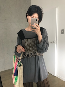 「LOWRYS FARM（ローリーズファーム）のアイテム（つなぎ/オールインワン）」を使った、タケさん（レディース・165cm）の秋コーディネート