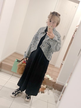 「Honeys（ハニーズ）のアイテム（ジャンパースカート）」を使った、BoOooさん（レディース・153cm）の秋コーディネート