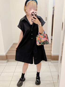 「ADAM ET ROPE'（アダムエロペ）のアイテム（オールインワン・サロペット）」を使った、BoOooさん（レディース・153cm）の夏コーディネート