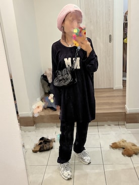 「アイテム（ハンチング/ベレー帽、ピンク系）」を使った、BoOooさん（レディース・153cm）の秋コーディネート