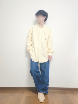 「Adoon plain（アドーンプレーン）のアイテム（デニムパンツ）」を使った、たっくん63さん（メンズ・163cm）の春コーディネート