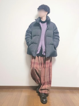 「NANO universe（ナノユニバース）のアイテム（ダウンジャケット/コート）」を使った、たっくん63さん（メンズ・163cm）の春コーディネート