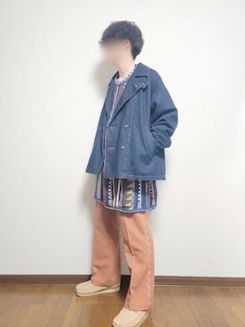「epnok（エプノック）のアイテム（デニムジャケット）」を使った、たっくん63さん（メンズ・163cm）の春コーディネート
