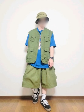 「ARMY TWILL（アーミーツイル）のアイテム（帽子）」を使った、たっくん63さん（メンズ・163cm）の秋コーディネート