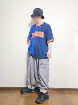 「AIVER（アイバー）のアイテム（帽子）」を使った、たっくん63さん（メンズ・163cm）の夏コーディネート