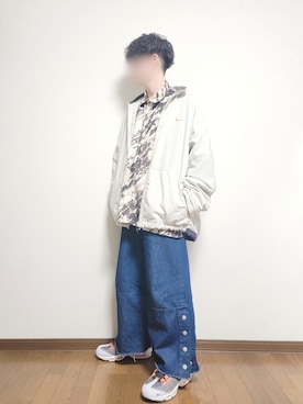 「Adoon plain（アドーンプレーン）のアイテム（デニムパンツ）」を使った、たっくん63さん（メンズ・163cm）の春コーディネート