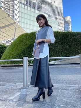 「アイテム（ブレスレット）」を使った、crie_shizukaさん（レディース・155cm）の秋コーディネート