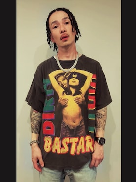 「no brand（ノーブランド）のアイテム（ネックレス）」を使った、wings🪽さん（メンズ・174cm）の春コーディネート