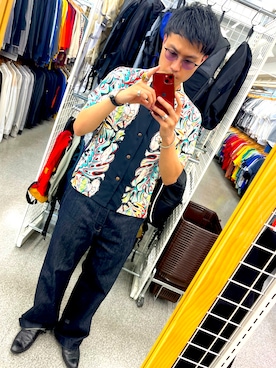 「SUN SURF（サンサーフ）のアイテム」を使った、まるまるさん（メンズ・173cm）の夏コーディネート