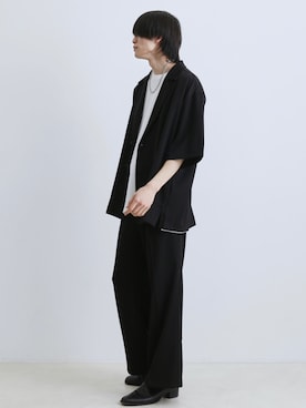 「春服デビュー宣言」｜「アイテム（スラックス）」を使った、れんさん（メンズ・180cm）の春コーディネート