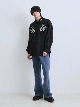 「JUNRED（ジュンレッド）のアイテム（シューズ）」を使った、れんさん（メンズ・180cm）の冬コーディネート