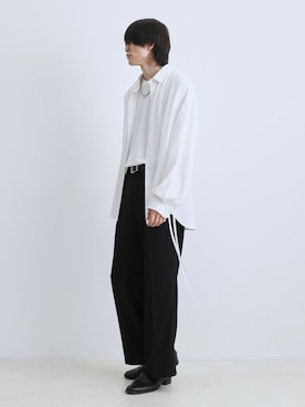 「JUNRED（ジュンレッド）のアイテム（スラックス）」を使った、れんさん（メンズ・180cm）の春コーディネート