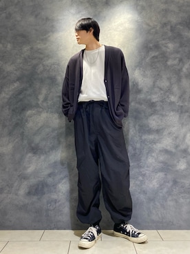「JUNRED（ジュンレッド）のアイテム（カーディガン/ボレロ）」を使った、れんさん（メンズ・180cm）の春コーディネート