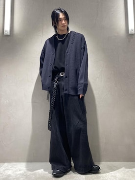 「JUNRED（ジュンレッド）のアイテム（カーディガン/ボレロ）」を使った、れんさん（メンズ・180cm）の冬コーディネート