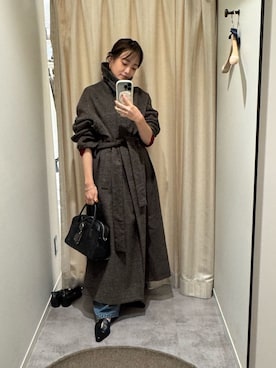 「アイテム（ステンカラーコート）」を使った、chika_shiさん（レディース・157cm）の秋コーディネート