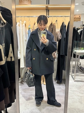 「アイテム（ピーコート）」を使った、chika_shiさん（レディース・157cm）の秋コーディネート