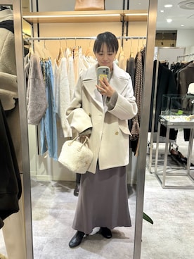 「RIVE DROITE（リヴドロワ）のアイテム（ピーコート）」を使った、chika_shiさん（骨格ウェーブ・レディース・157cm）の秋コーディネート