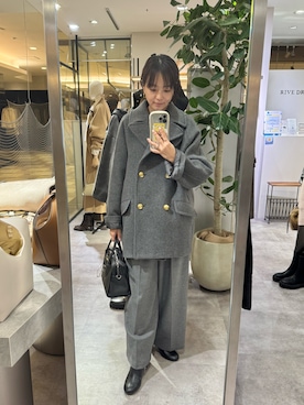 「RIVE DROITE（リヴドロワ）のアイテム（ピーコート）」を使った、chika_shiさん（骨格ウェーブ・レディース・157cm）の秋コーディネート