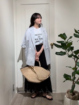 「アイテム（テーラードジャケット）」を使った、chika_shiさん（レディース・157cm・30代）の夏コーディネート