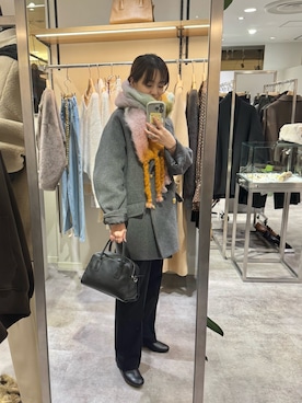 「RIVE DROITE（リヴドロワ）のアイテム（ピーコート）」を使った、chika_shiさん（骨格ウェーブ・レディース・157cm）の秋コーディネート