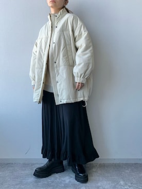 「ローリーズファーム(LOWRYS FARM)」｜「アイテム（ナイロンジャケット）」を使った、eritisさん（レディース・161cm）の冬コーディネート
