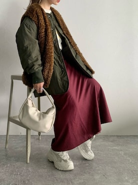 「スリット」｜「アイテム（ブルゾン）」を使った、eritisさん（レディース・161cm）の夏コーディネート